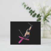 Ski skisport snowboard sport wintersporten cadeau briefkaart (Staand voorkant)