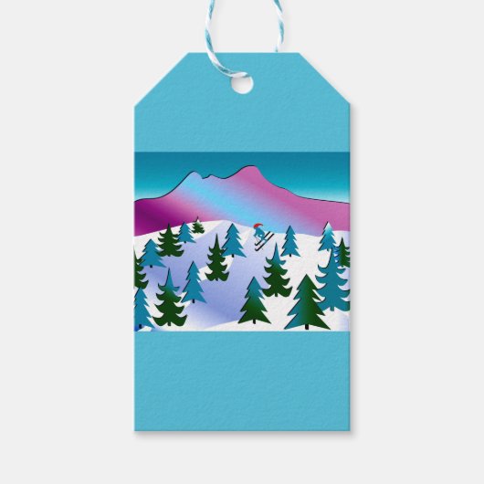 Ski Slope Art op Gift Labels Cadeaulabel (Voorkant)