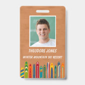 Ski Slope Resort Custom Photo Employee Badge (Voorkant)