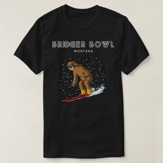 Ski Sloth  Bridger Bowl Montana Ski Gift  T-shirt (Design voorkant)
