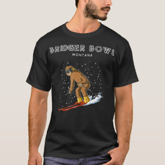 Ski Sloth Bridger Bowl Montana Ski Gift T-shirt