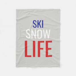 Ski, sneeuw, leven fleece deken