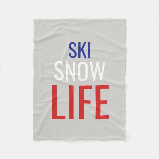 Ski, sneeuw, leven fleece deken (Voorkant)