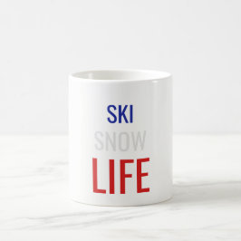 Ski, sneeuw, leven koffiemok
