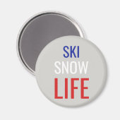Ski, sneeuw, leven magneet (Voorkant / Achterkant)