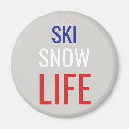 Ski, sneeuw, leven magneet