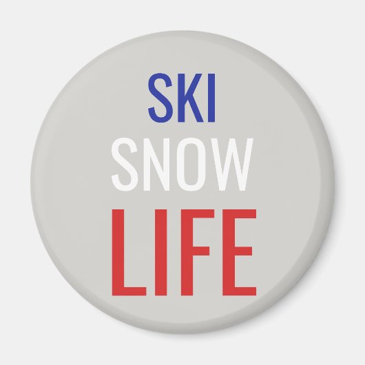 Ski, sneeuw, leven magneet (Voorkant)