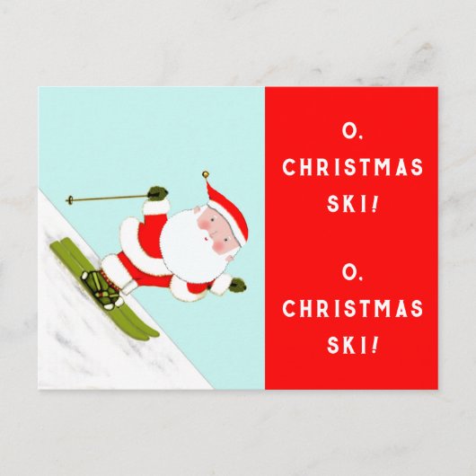 Ski Sneeuw Skisport Feestdagenkaart (Voorkant)