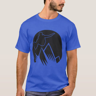 Ski Sneeuwboard en Berg retro vintage T-shirt