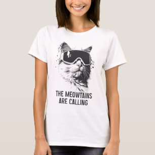 Ski Sneeuwboard Kat Grappig De Meowtains Ropen T-shirt
