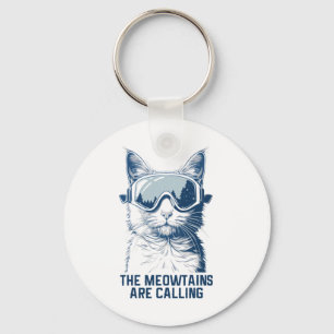Ski Sneeuwbord Kat Grappig De Meowtains Ropen  Sleutelhanger