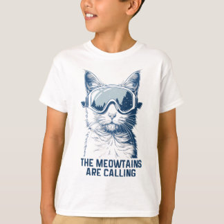 Ski Sneeuwbord Kat Grappig De Meowtains Ropen T-shirt