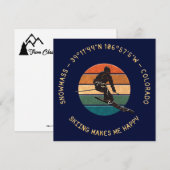 Ski Sneeuwmassa, Colorado - Man Skier, gele tekst Feestdagenkaart (Voorkant / Achterkant)