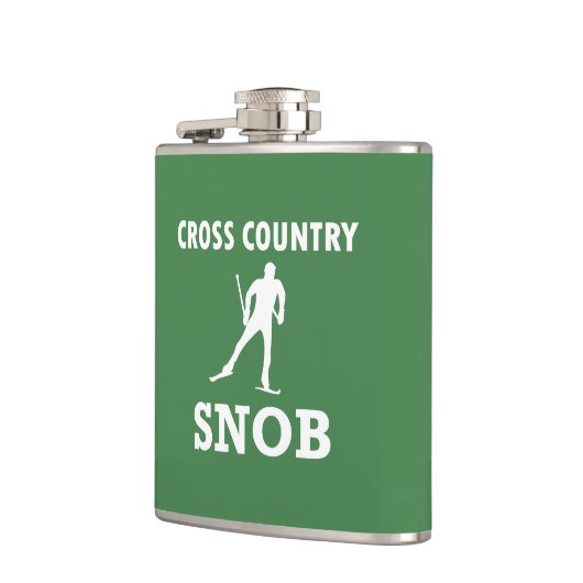 Ski Snob over land (witte Logo) Heupfles (Links)