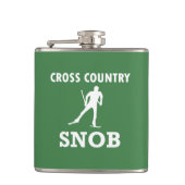 Ski Snob over land (witte Logo) Heupfles (Voorkant)