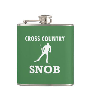 Ski Snob over land (witte Logo) Heupfles