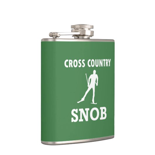 Ski Snob over land (witte Logo) Heupfles (Rechts)