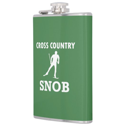 Ski Snob over land (witte Logo) Heupfles (Links)