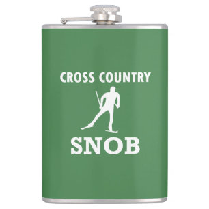 Ski Snob over land (witte Logo) Heupfles