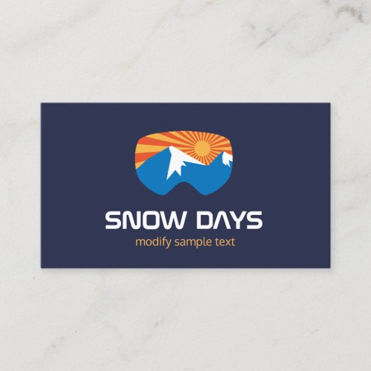 Ski Snow Board Instructor Visitekaartje (Voorkant)