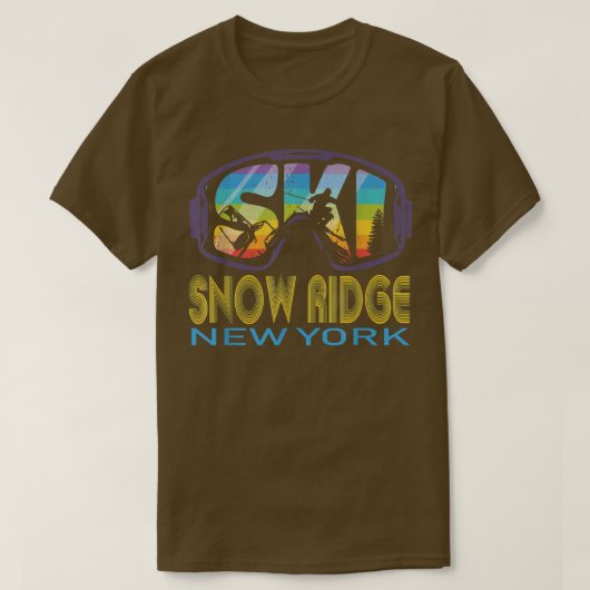 Ski Snow Ridge New Work Skiing Vacking T-shirt (Design voorkant)