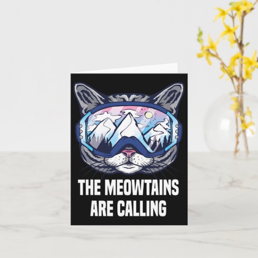 Ski Snowboard Goggles Funny the Meowtains zijn cal Kaart (Gele Bloem)