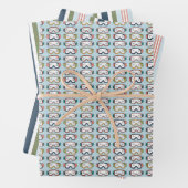 Ski & Snowboard Goggles & Stripes Gift Wrap Inpakpapier Vel (In situ)
