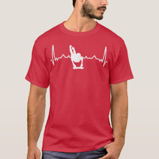 Ski Snowboard Heartbeat Goggles Skiing Mountain EK T-shirt