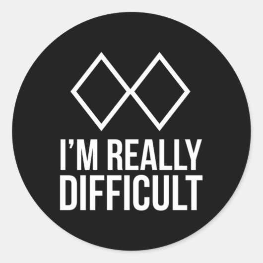 Ski snowboard Ik ben echt moeilijk Ronde Sticker (Voorkant)
