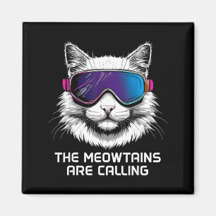 Ski snowboard kat grappig de meowtains roepen magneet