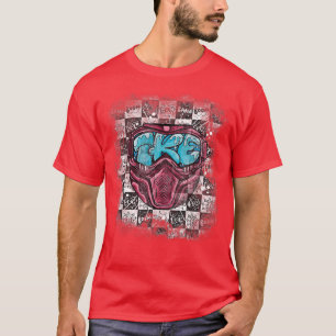 Ski Snowboard Rainbow Goggles Skiing Mountain Ape T-shirt