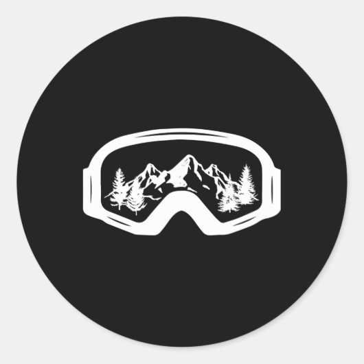 Ski Snowboard Skiing Goggles Snow Wintersport Skii Ronde Sticker (Voorkant)