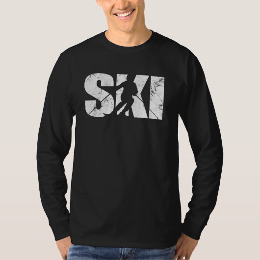 Ski Snowboard Skiing Snow Mountain Winter Skiers V T-shirt (Voorkant)