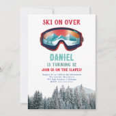 Ski Snowboard Verjaardag uitnodiging (Voorkant)