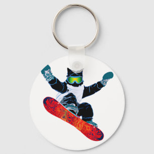 Ski-snowboardbril grappig skien snowboarden sleutelhanger