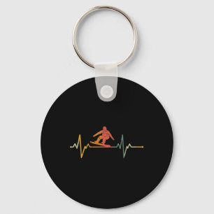Ski Snowboarder Gift Hartslag Snowboardin Sleutelhanger
