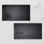 Ski Snowboarding Instructor Dark Minimalist Visitekaartje (Voorkant / Achterkant)