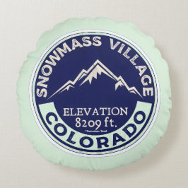Ski Snowmass CO Throw Pillow Rond Kussen