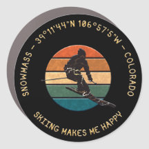 Ski Snowmass, Colorado - Man Skier, Gele Tekst