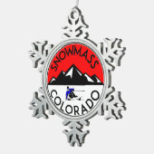 Ski Snowmass Colorado Skiing Tin Sneeuwvlok Ornament (Rechts)