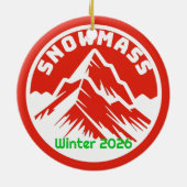 Ski Snowmass-herinneringsornament Keramisch Ornament (Achterkant)