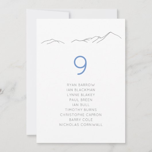 Ski Snowy Mountain Wedding Zitting Grafiek Kaart (Voorkant)