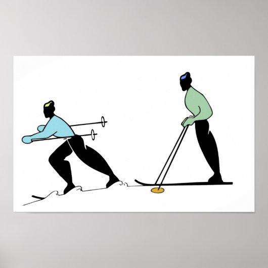 SKI SPORT SKIING CARTOON POSTER (Voorkant)