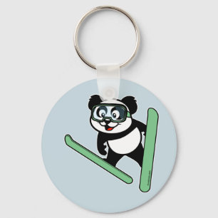 Ski-springende Panda Sleutelhanger
