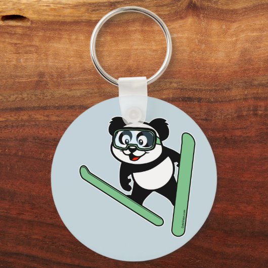 Ski-springende Panda Sleutelhanger (Voorkant)