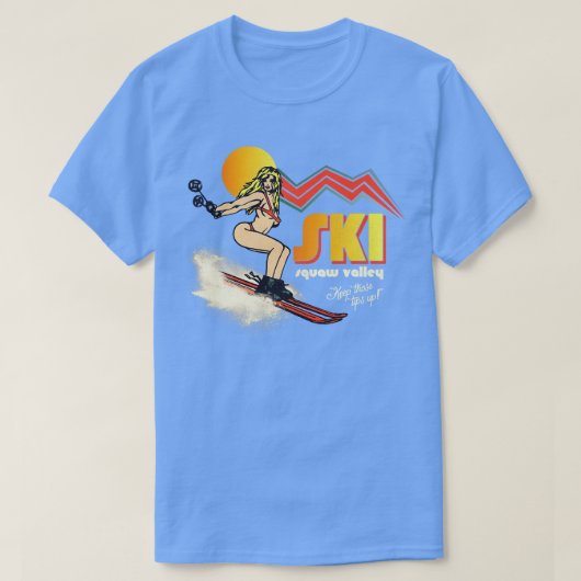 Ski Squaw Valley 70s80s Retro Souvenir Stijl Huid T-shirt (Design voorkant)
