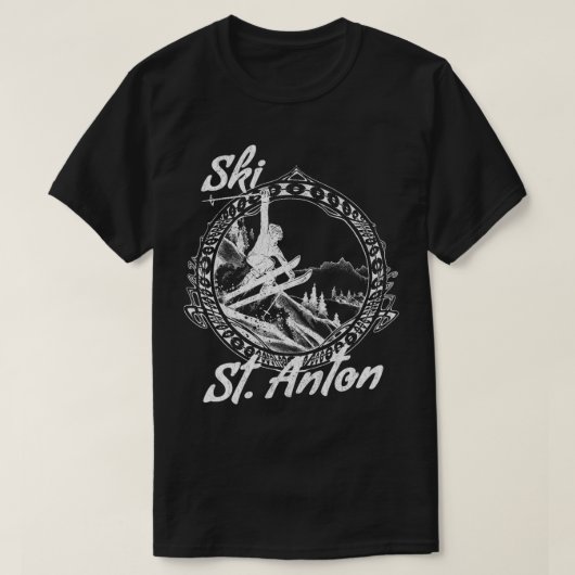 Ski St Anton Oostenrijk  sneeuwskivakantie T-shirt (Design voorkant)