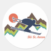 Ski St. Anton Ronde Sticker (Voorkant)