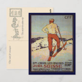  Ski, St Croix les rasses, Jura Suisse Briefkaart (Voorkant / Achterkant)