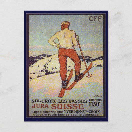  Ski, St Croix les rasses, Jura Suisse Briefkaart (Voorkant)
